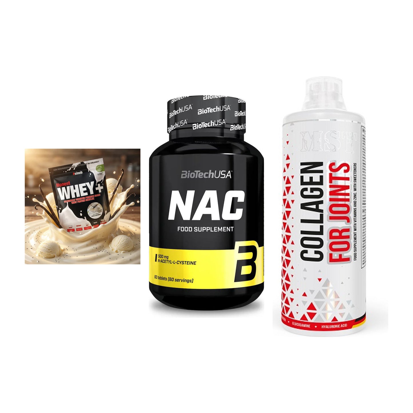 Regenerations-Set: Sinob Honest + BioTech NAC + MST Collagen – alle enthaltenen Artikel