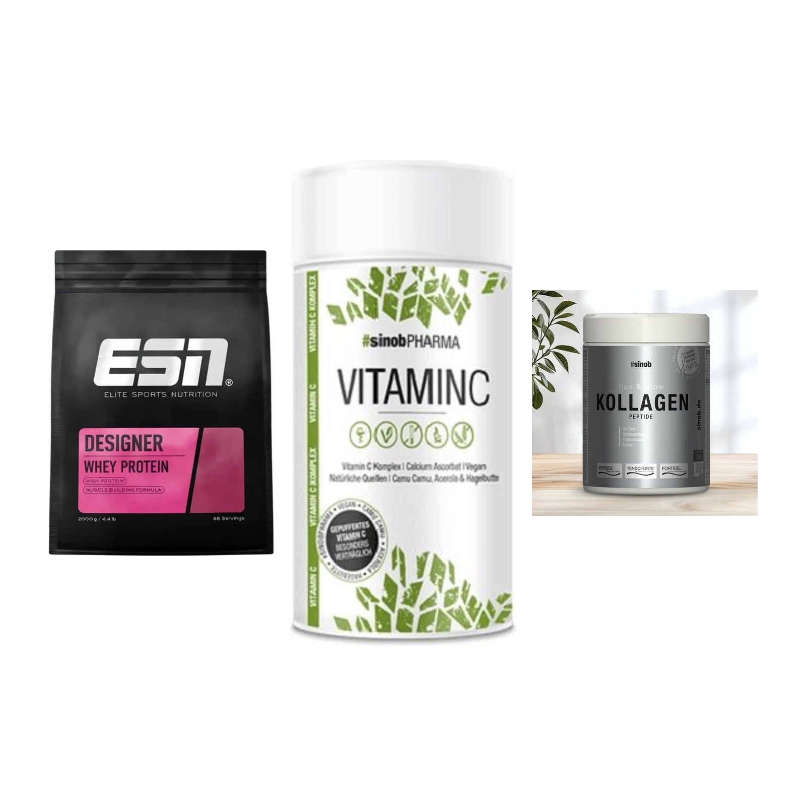 Regenerations-Set: ESN Designer + Sinob Vitamin C + Sinob Kollagen – alle enthaltenen Artikel