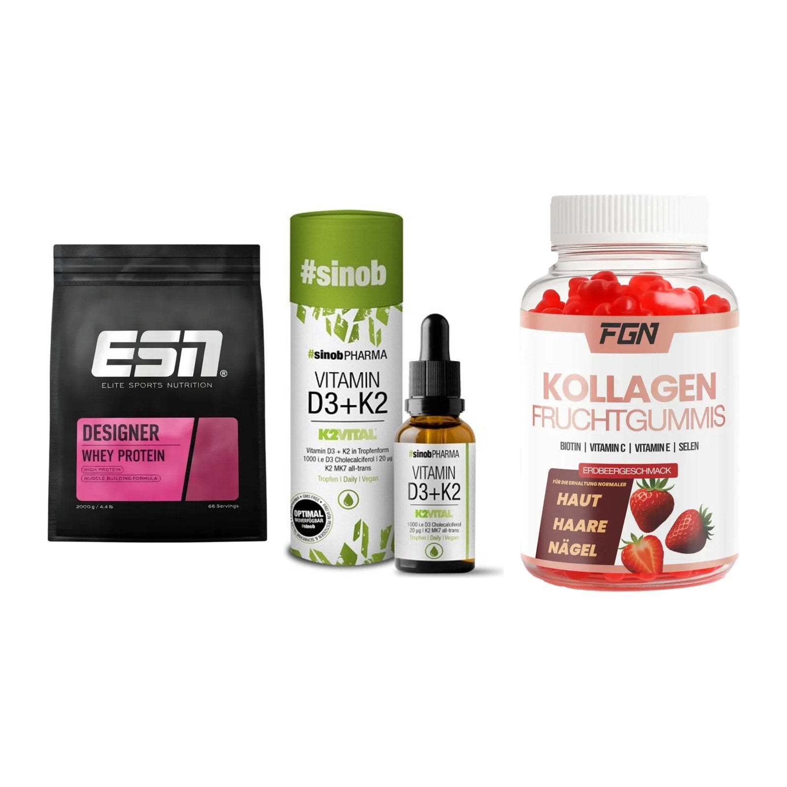 Regenerations-Set: ESN Designer + Sinob Vitamin + FGN Kollagen 60 – alle enthaltenen Artikel