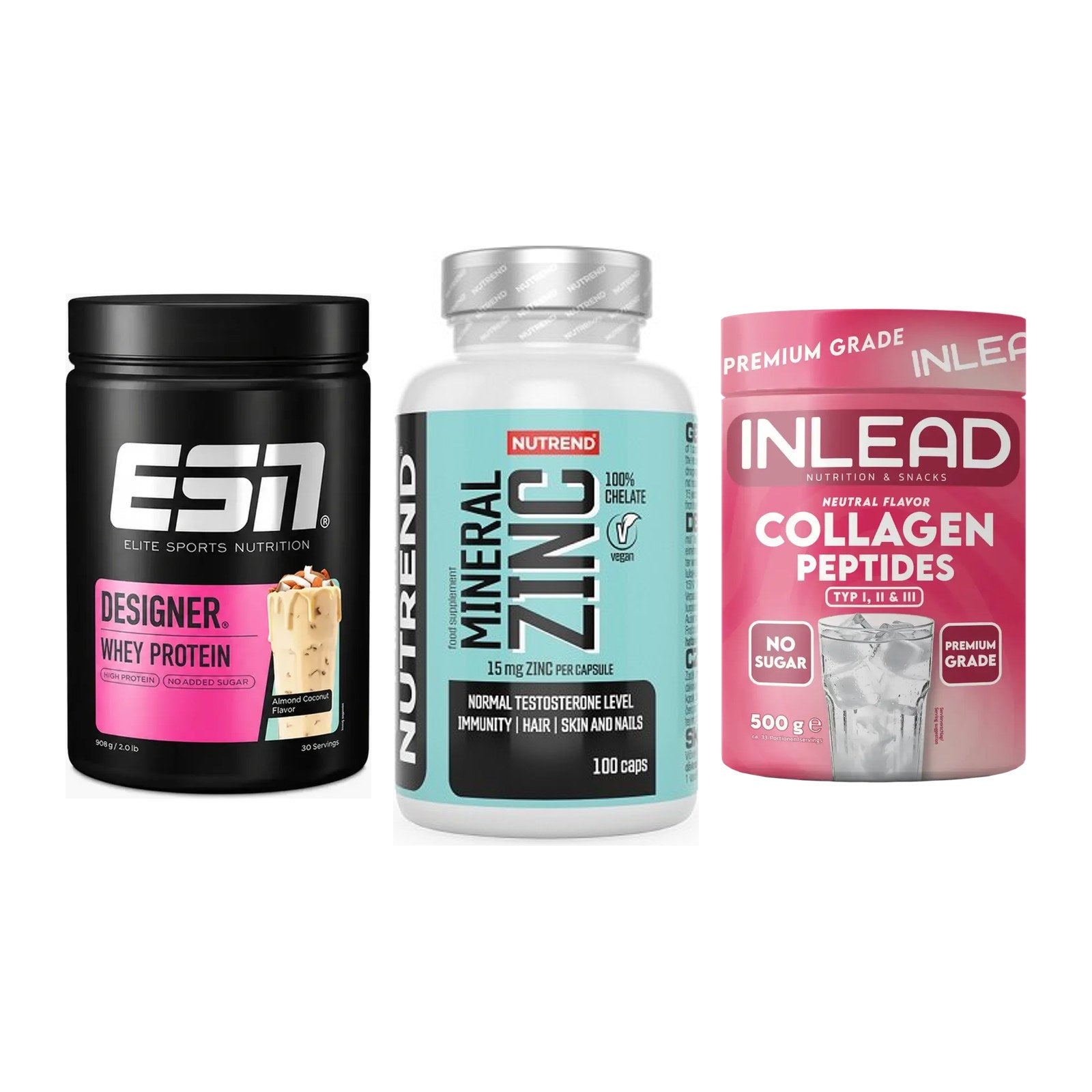 Regenerations-Set: ESN Designer + Nutrend Zinc + INLEAD Collagen – alle enthaltenen Artikel