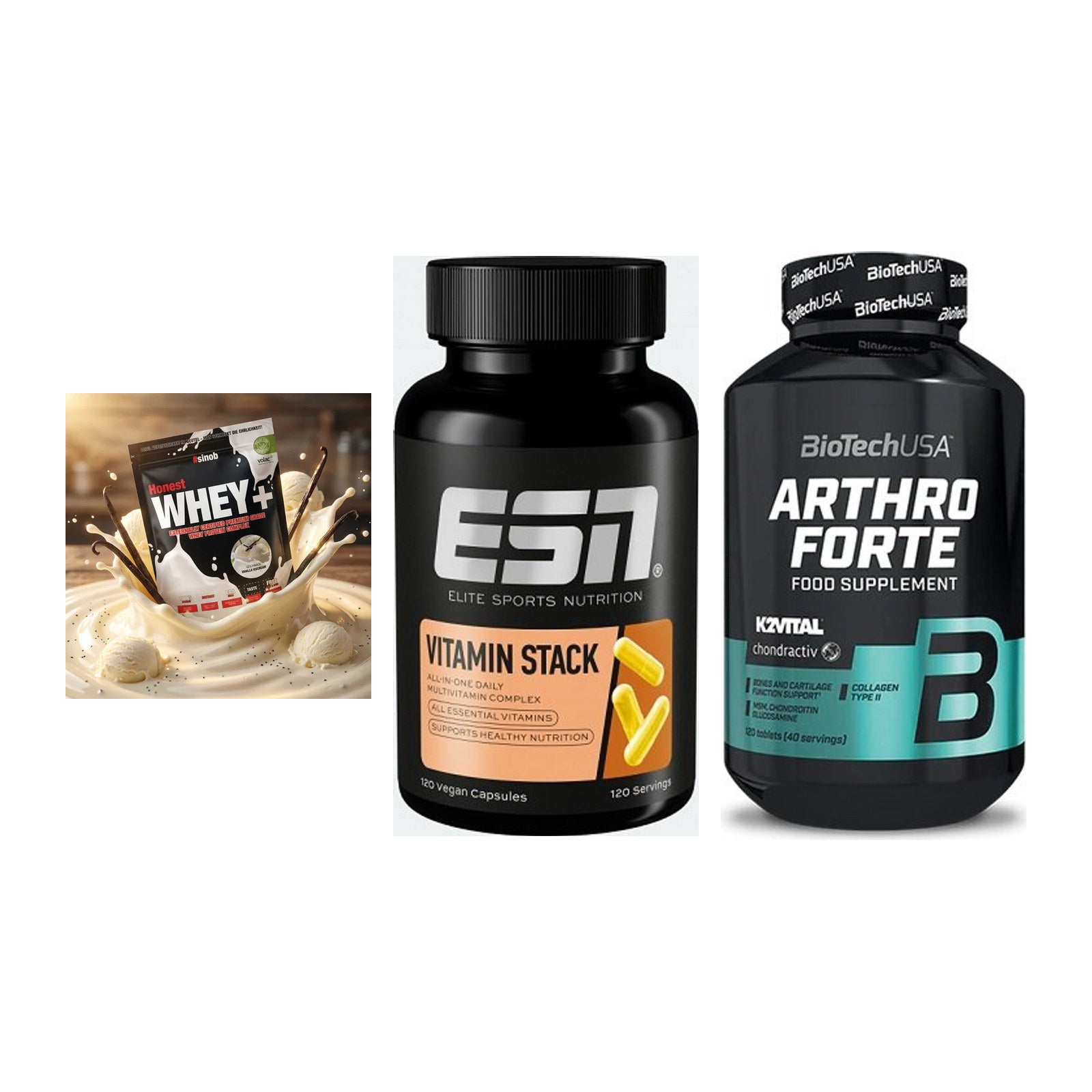 Regenerations-Set: Sinob Honest + ESN Vitamin + BioTech Arthro – alle enthaltenen Artikel