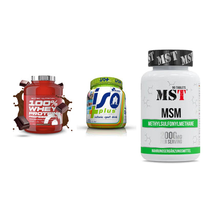 Regenerations-Set: Scitec 100% + Olimp Iso Plus + MST MSM 2000 / – alle enthaltenen Artikel