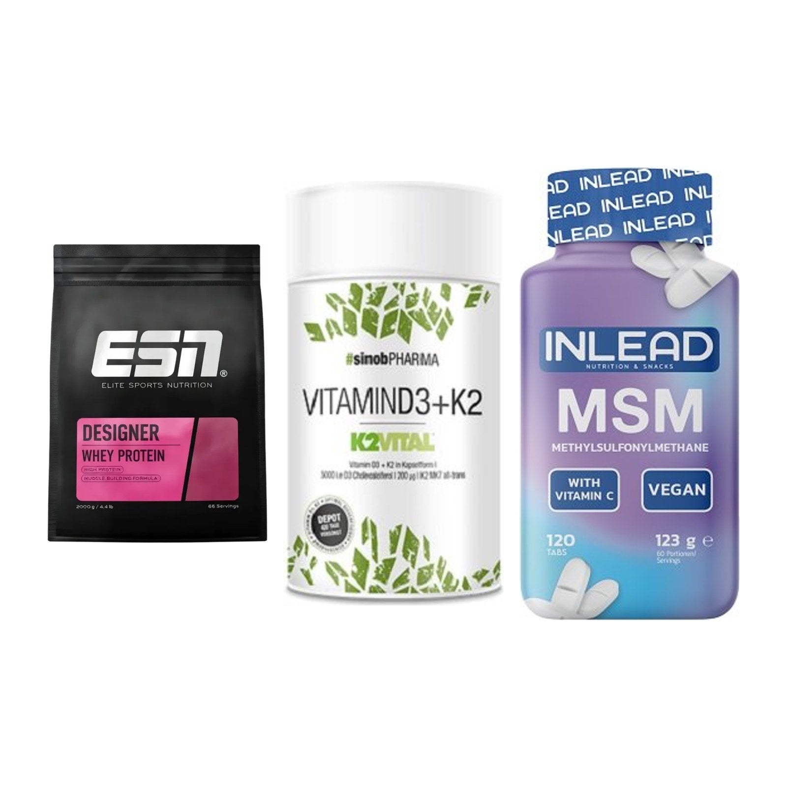 Regenerations-Set: ESN Designer + Sinob Vitamin + INLEAD MSM – alle enthaltenen Artikel