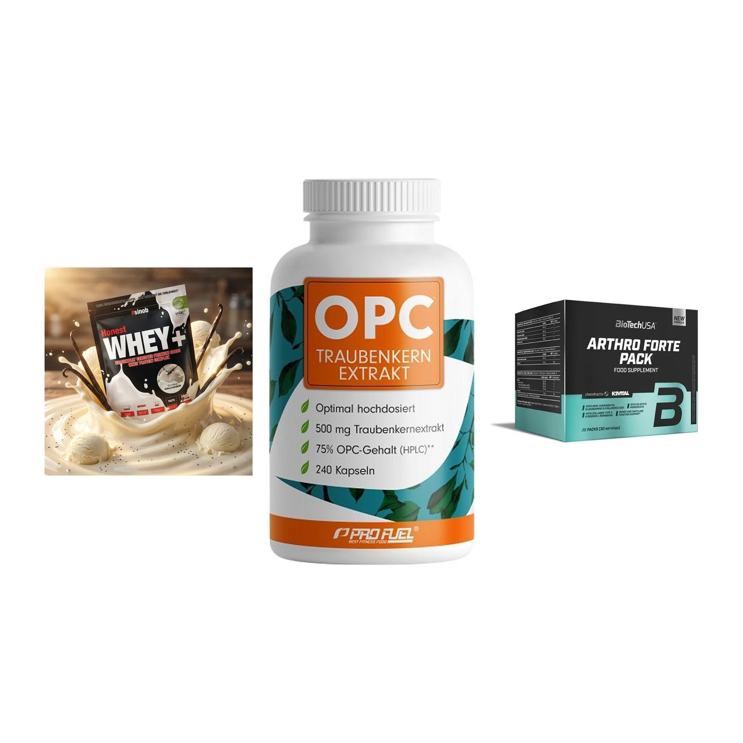 Regenerations-Set: Sinob Honest + ProFuel OPC + BioTech Arthro – alle enthaltenen Artikel