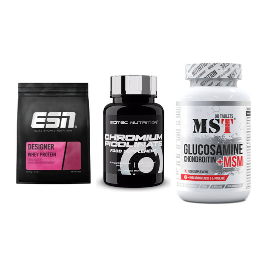 Regenerations-Set: ESN Designer + Scitec Chromium + MST Glucosamine – alle enthaltenen Artikel