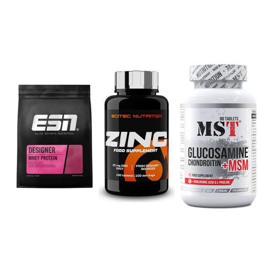 Regenerations-Set: ESN Designer + Scitec Zinc + MST Glucosamine – alle enthaltenen Artikel