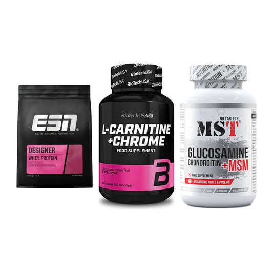 Regenerations-Set: ESN Designer + BioTech L-Carni + MST Glucosamine – alle enthaltenen Artikel