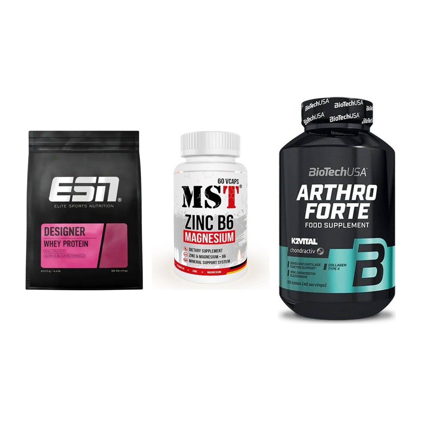 Regenerations-Set: ESN Designer + MST Zinc + BioTech Arthro – alle enthaltenen Artikel