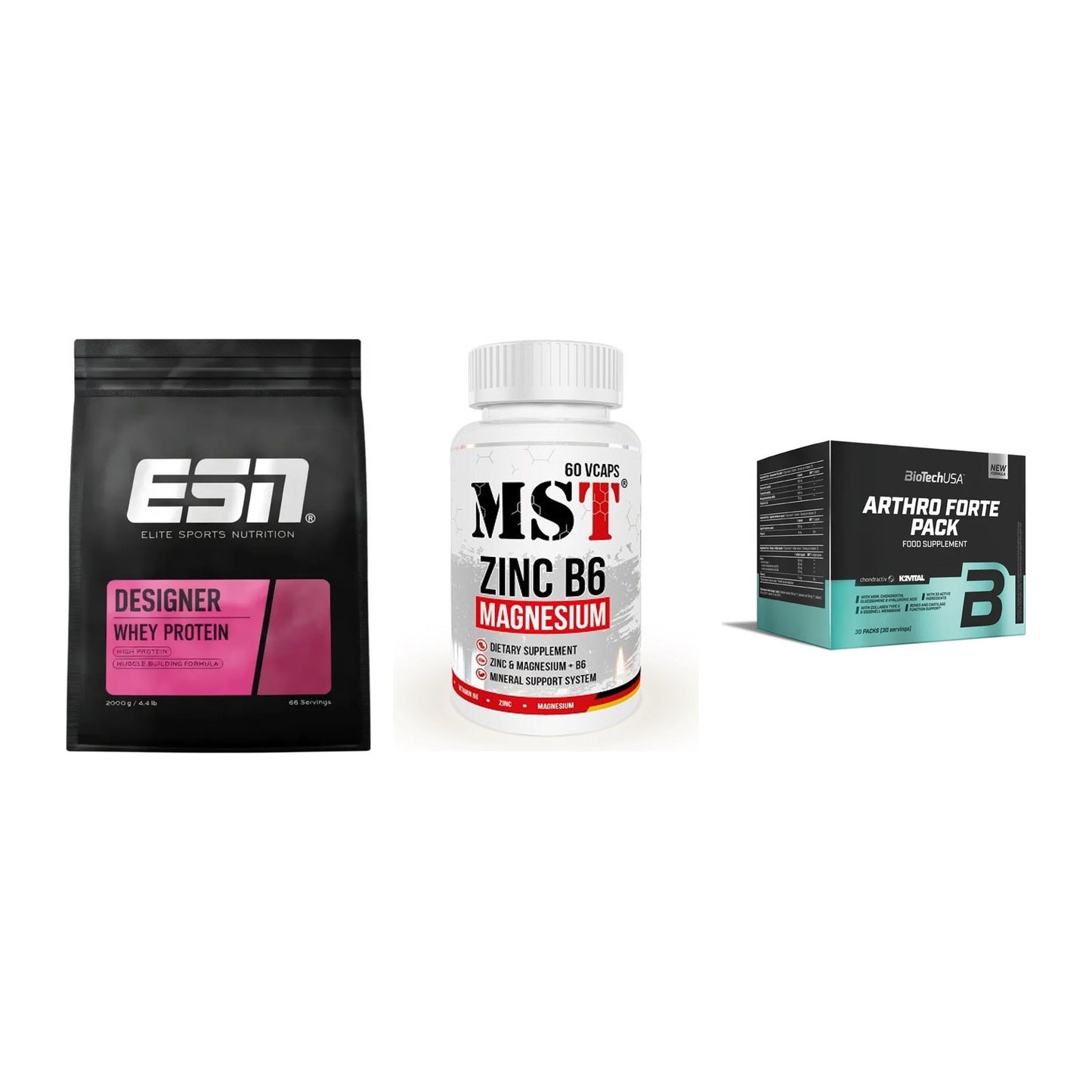 Regenerations-Set: ESN Designer + MST Zinc + BioTech Arthro – alle enthaltenen Artikel