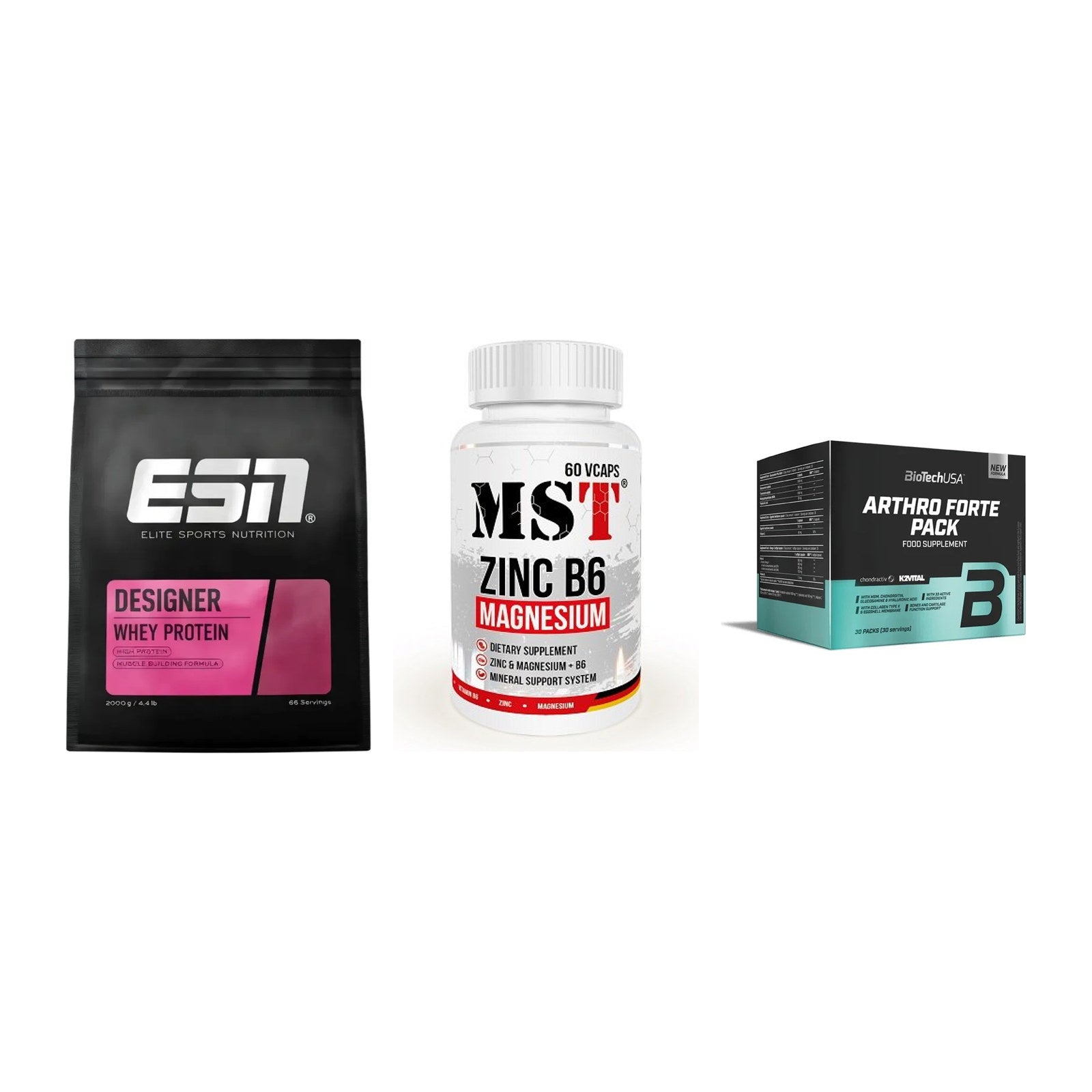 Regenerations-Set: ESN Designer + MST Zinc + BioTech Arthro – alle enthaltenen Artikel
