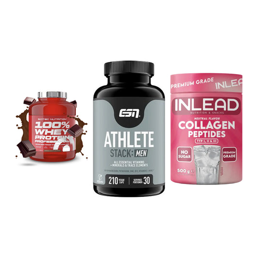 Regenerations-Set: Scitec 100% + ESN Athlete + INLEAD Collagen – alle enthaltenen Artikel
