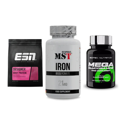 Regenerations-Set: ESN Designer + MST Iron + Scitec Mega – alle enthaltenen Artikel