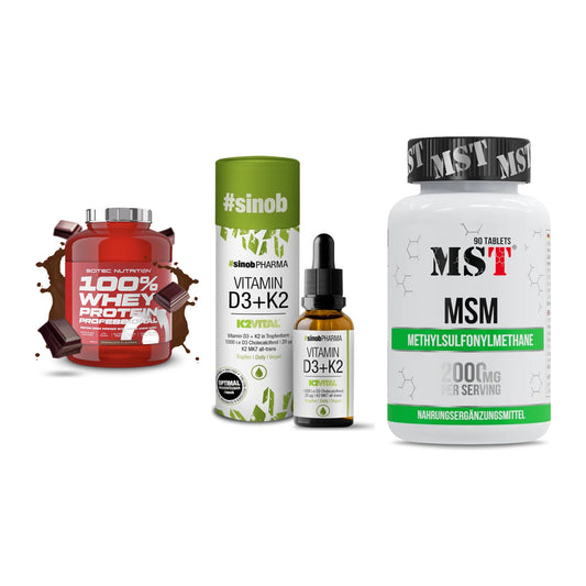 Regenerations-Set: Scitec 100% + Sinob Vitamin + MST MSM 2000 / – alle enthaltenen Artikel