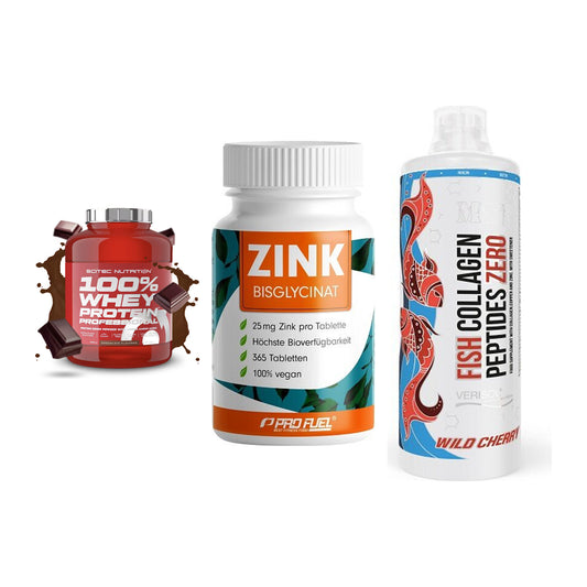 Regenerations-Set: Scitec 100% + ProFuel Zink + MST Fish – alle enthaltenen Artikel