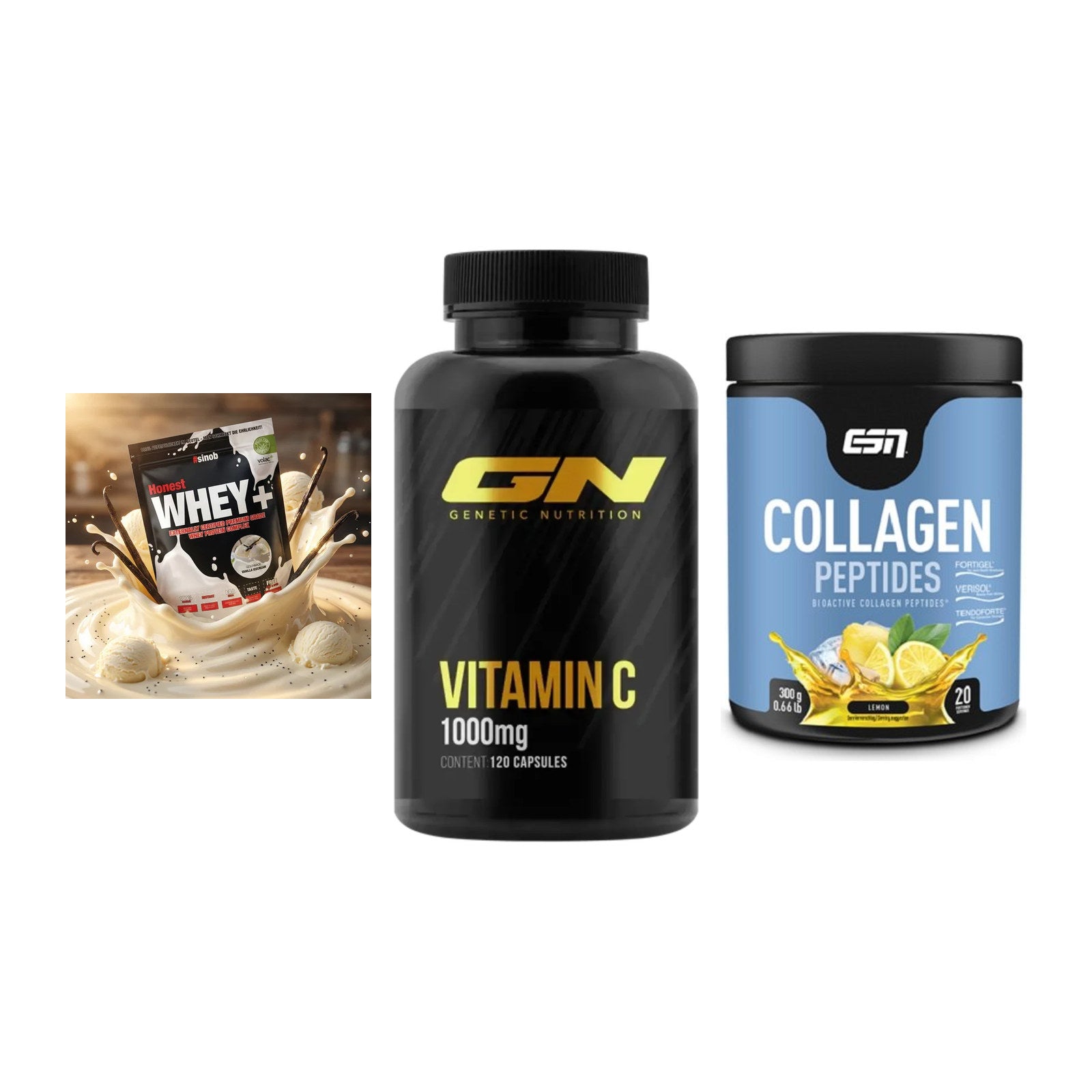Regenerations-Set: Sinob Honest + GN Vitamin C + ESN Collagen – alle enthaltenen Artikel