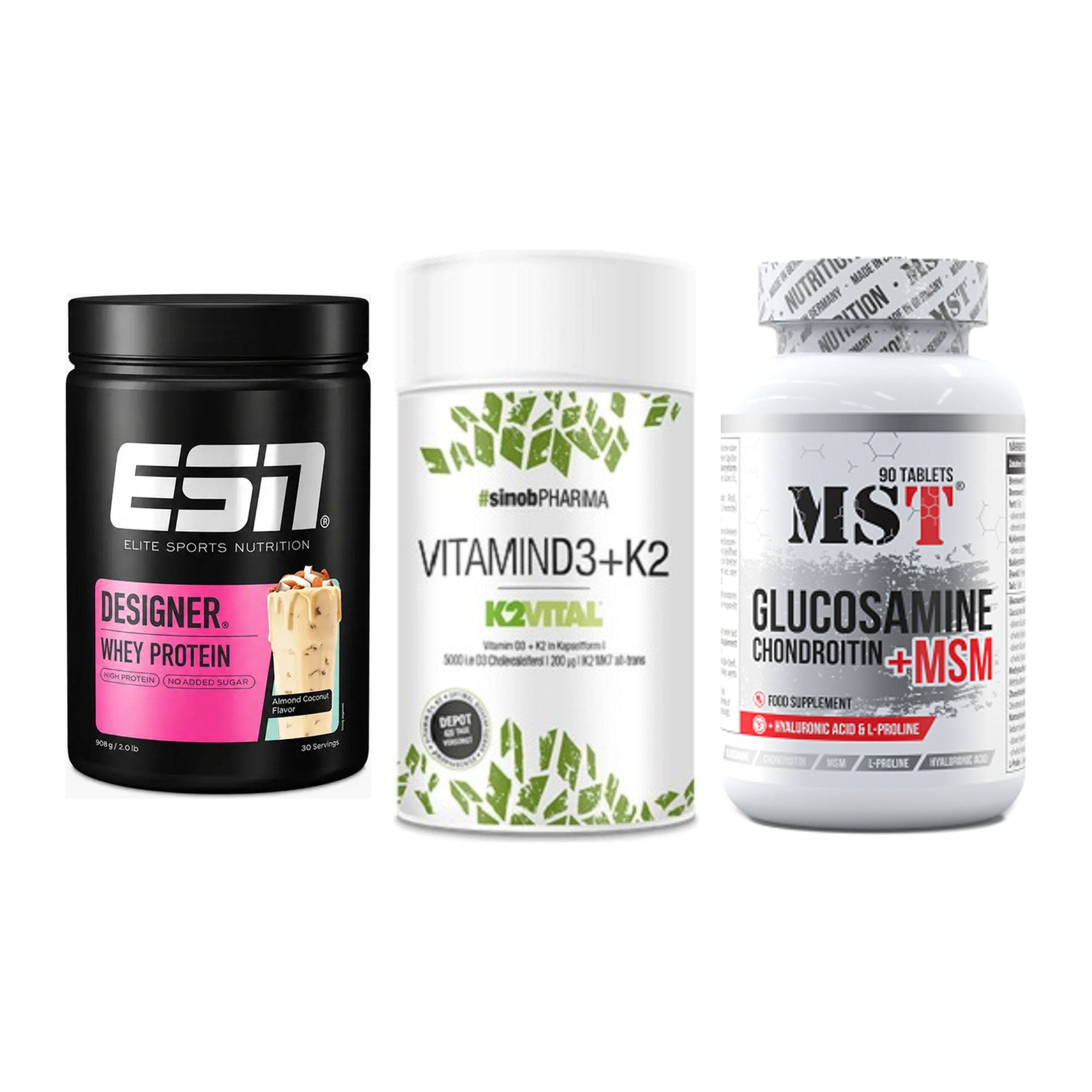Regenerations-Set: ESN Designer + Sinob Vitamin + MST Glucosamine – alle enthaltenen Artikel
