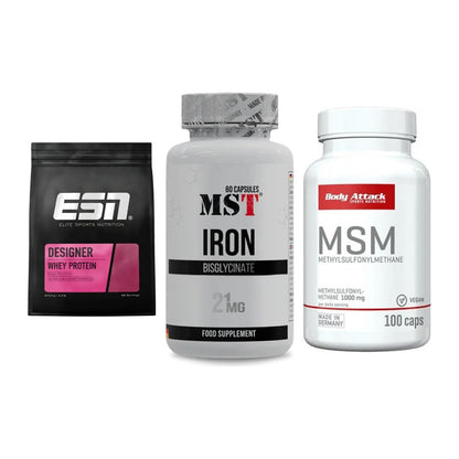 Regenerations-Set: ESN Designer + MST Iron + Body Attack MSM – alle enthaltenen Artikel