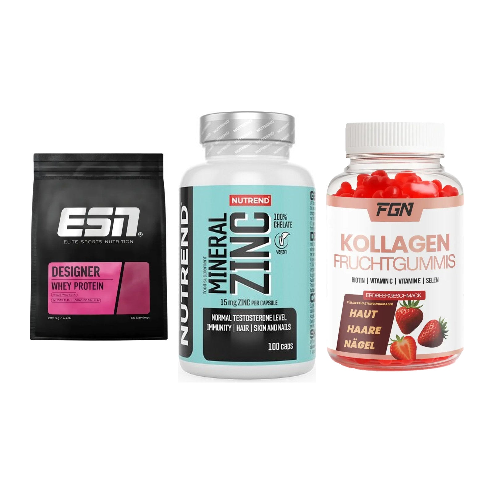 Regenerations-Set: ESN Designer + Nutrend Zinc + FGN Kollagen 60 – alle enthaltenen Artikel