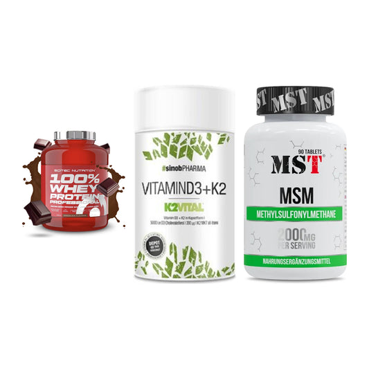 Regenerations-Set: Scitec 100% + Sinob Vitamin + MST MSM 2000 / – alle enthaltenen Artikel