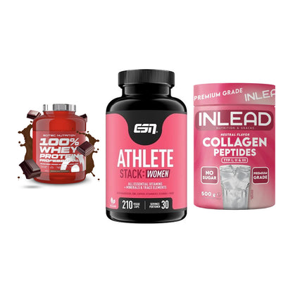 Regenerations-Set: Scitec 100% + ESN Athlete + INLEAD Collagen – alle enthaltenen Artikel
