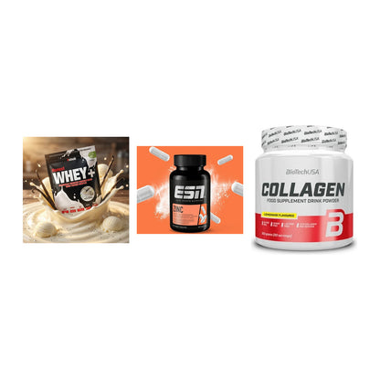 Regenerations-Set: Sinob Honest Whey+ + ESN Zinc + BioTech Collagen – alle enthaltenen Artikel