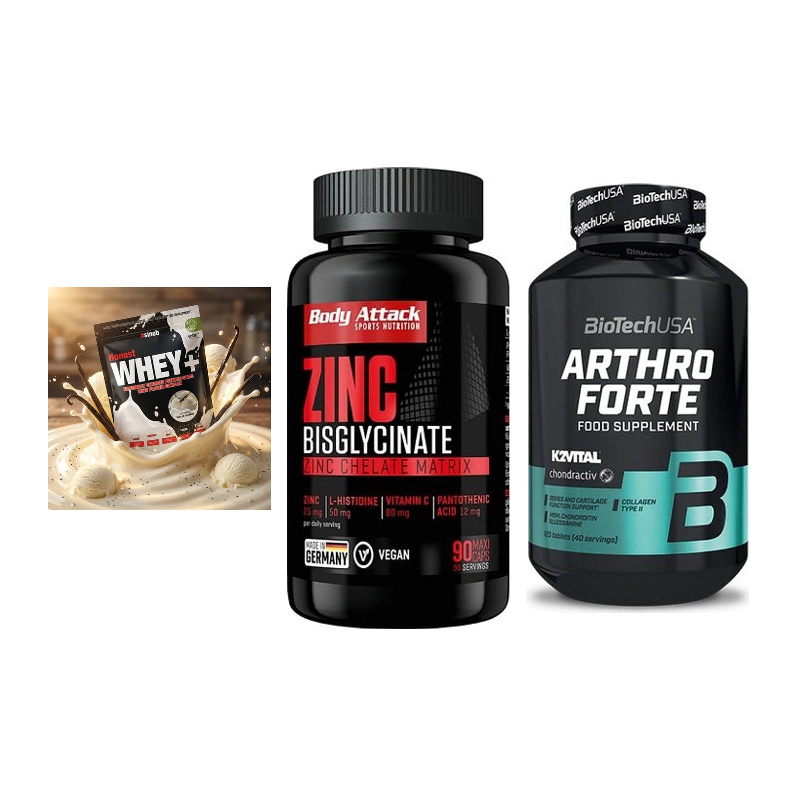Regenerations-Set: Sinob Honest + Body Attack + BioTech Arthro – alle enthaltenen Artikel