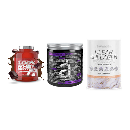 Regenerations-Set: Scitec 100% + Nanosupps Hype + BioTech Clear – alle enthaltenen Artikel