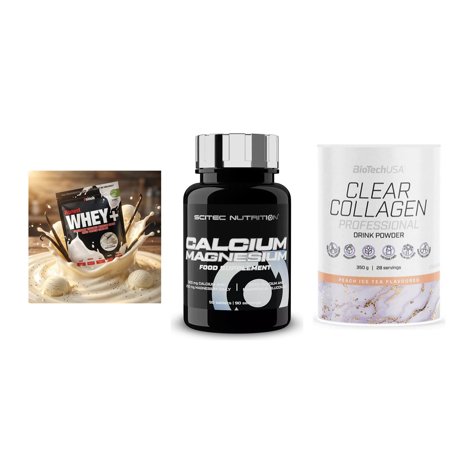 Regenerations-Set: Sinob Honest + Scitec Calcium + BioTech Clear – alle enthaltenen Artikel