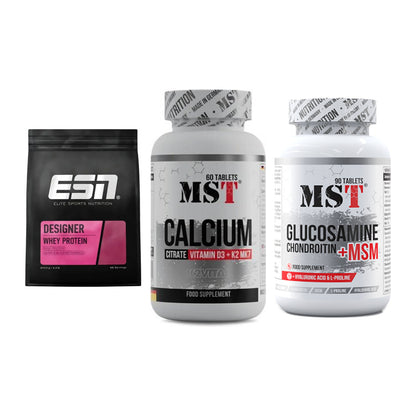 Regenerations-Set: ESN Designer + MST Calcium + MST Glucosamine – alle enthaltenen Artikel