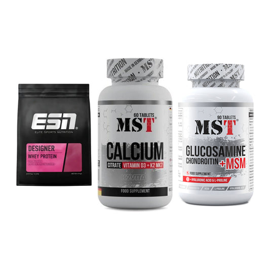 Regenerations-Set: ESN Designer + MST Calcium + MST Glucosamine – alle enthaltenen Artikel