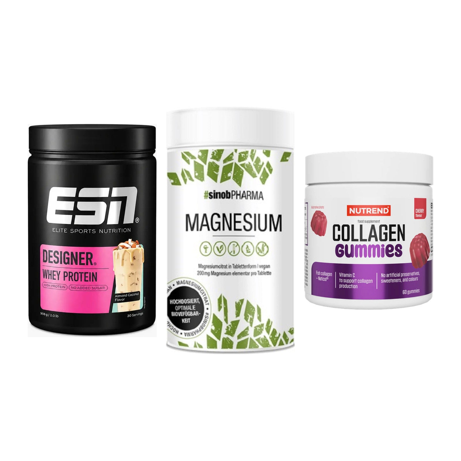 Regenerations-Set: ESN Designer + Sinob Magnesium + Nutrend Collage – alle enthaltenen Artikel