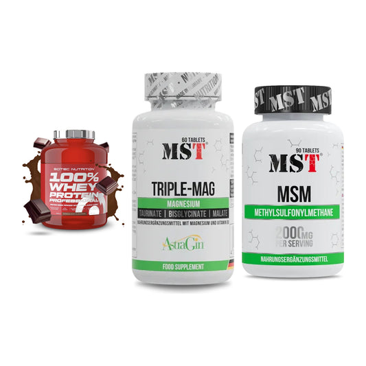 Regenerations-Set: Scitec 100% + MST Tripple Mag + MST MSM 2000 / – alle enthaltenen Artikel