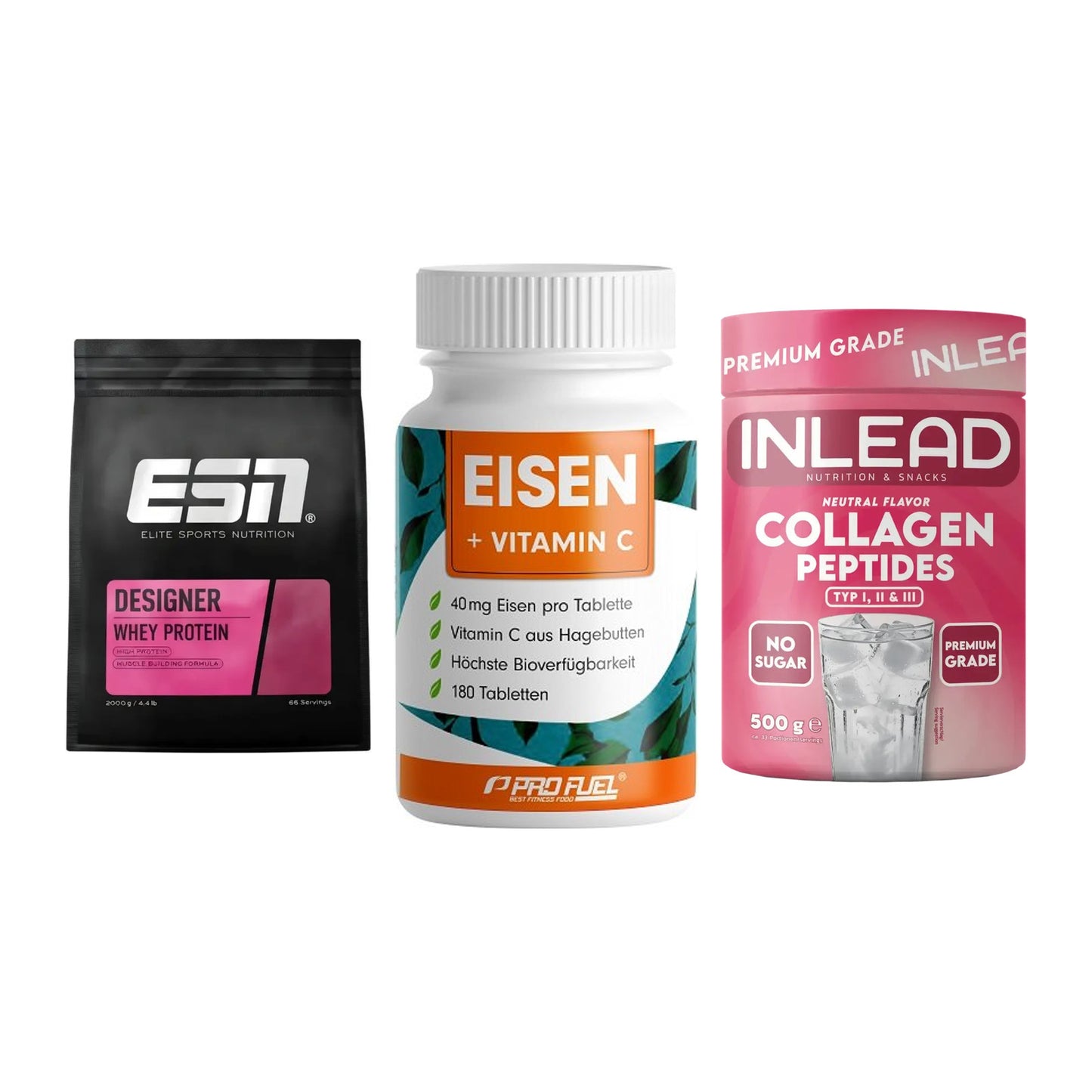 Regenerations-Set: ESN Designer + ProFuel EISEN + INLEAD Collagen – alle enthaltenen Artikel