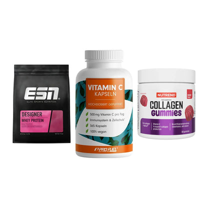 Regenerations-Set: ESN Designer + ProFuel Vitamin + Nutrend Collage – alle enthaltenen Artikel