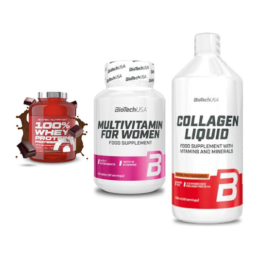 Regenerations-Set: Scitec 100% + BioTech Multivi + BioTech Collage – alle enthaltenen Artikel