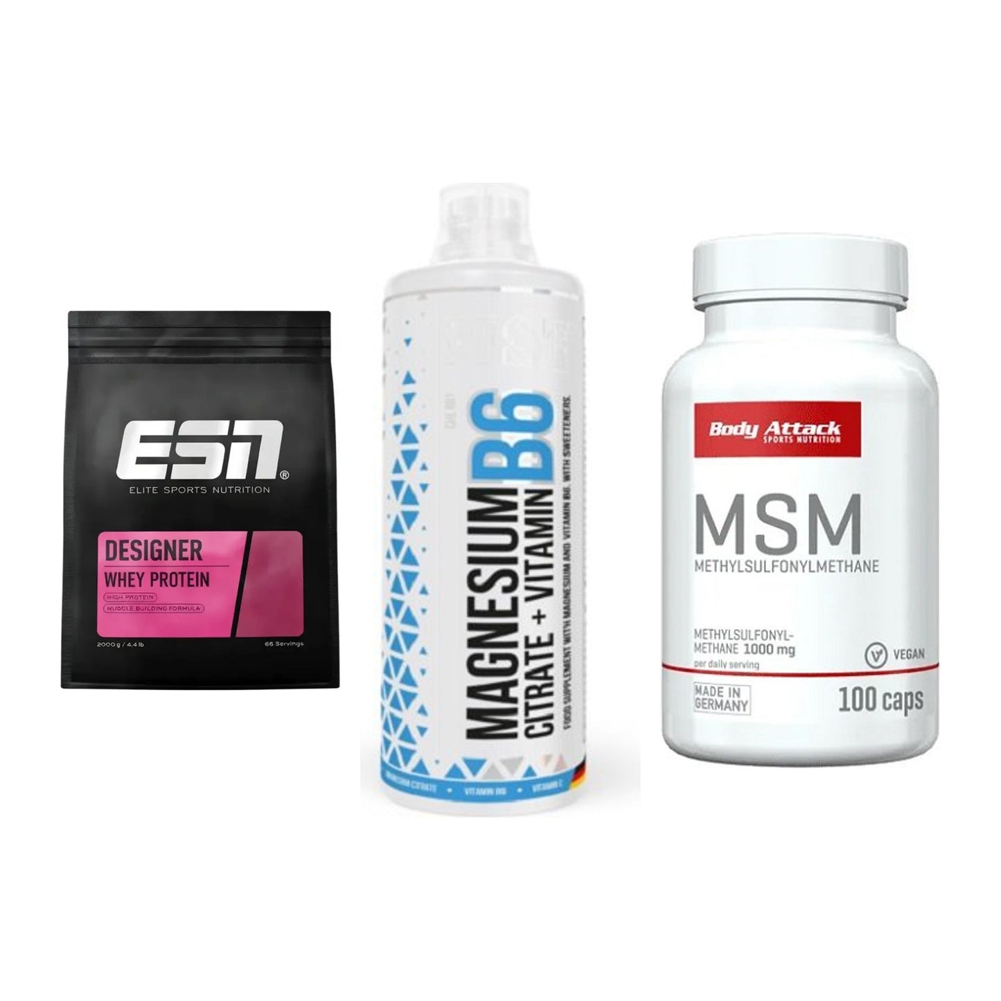 Regenerations-Set: ESN Designer + MST Magnesium + Body Attack MSM – alle enthaltenen Artikel