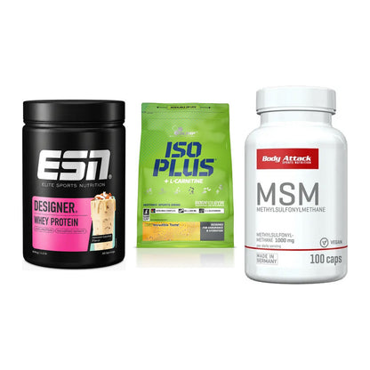 Regenerations-Set: ESN Designer + Olimp Iso Plus + Body Attack MSM – alle enthaltenen Artikel