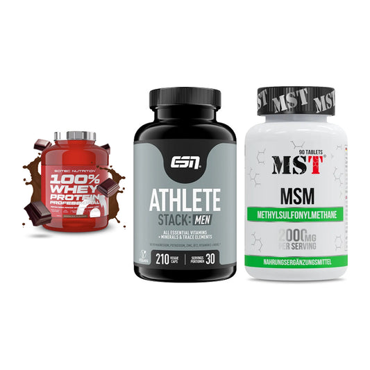 Regenerations-Set: Scitec 100% + ESN Athlete + MST MSM 2000 / – alle enthaltenen Artikel