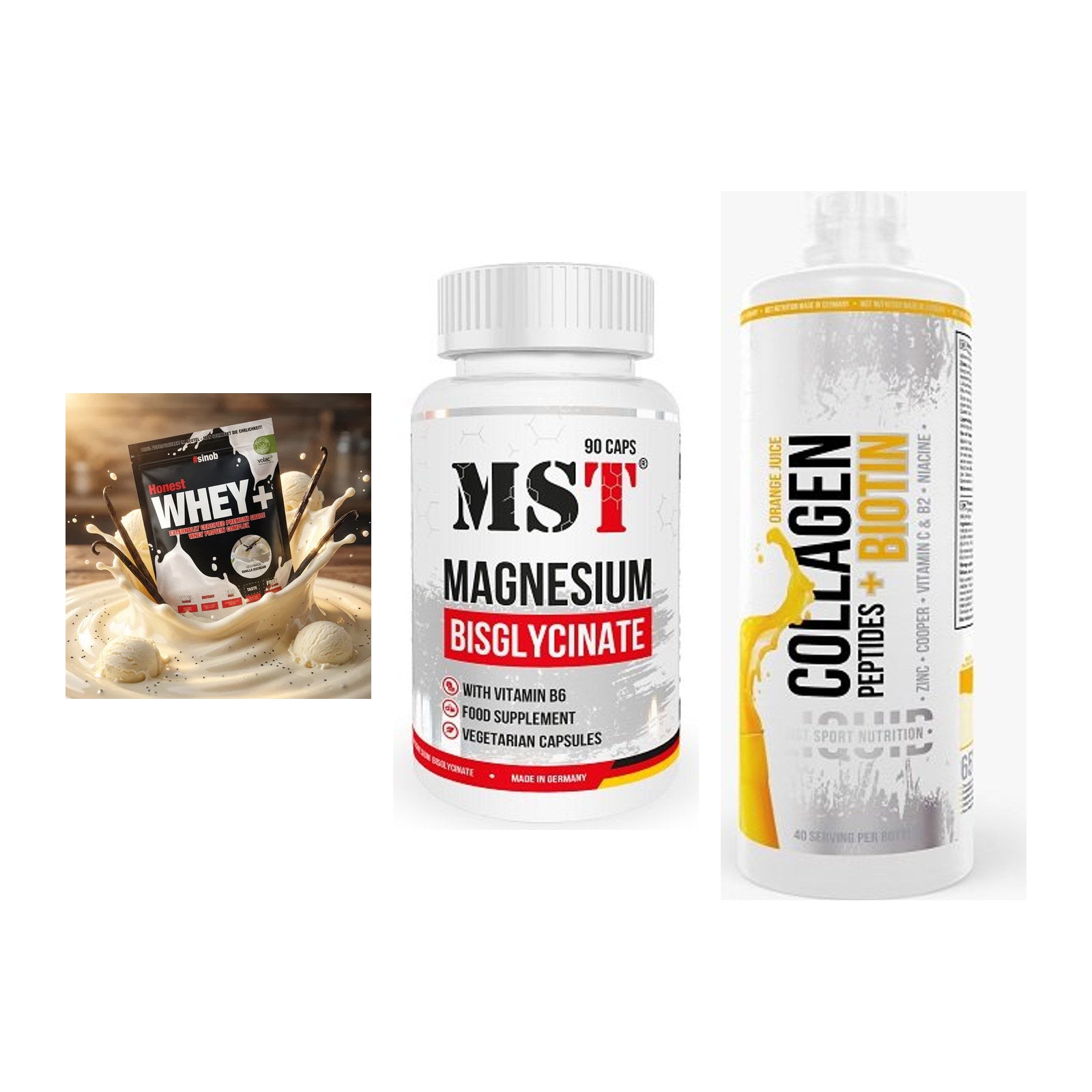 Regenerations-Set: Sinob Honest + MST Magnesium + MST Collagen – alle enthaltenen Artikel