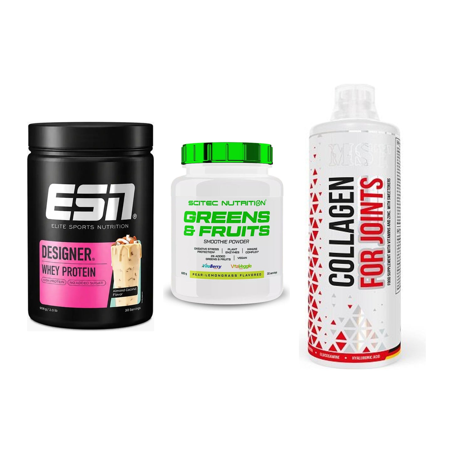 Regenerations-Set: ESN Designer + Scitec Greens + MST Collagen – alle enthaltenen Artikel