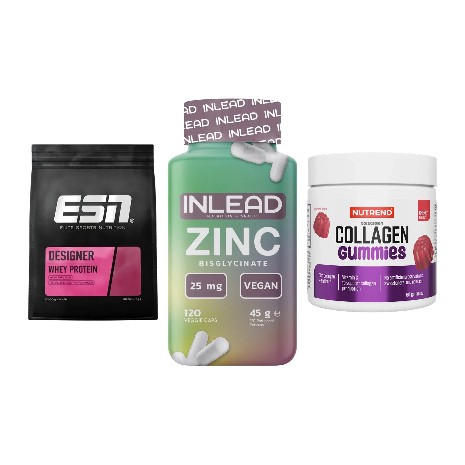 Regenerations-Set: ESN Designer + INLEAD Zink + Nutrend Collage – alle enthaltenen Artikel