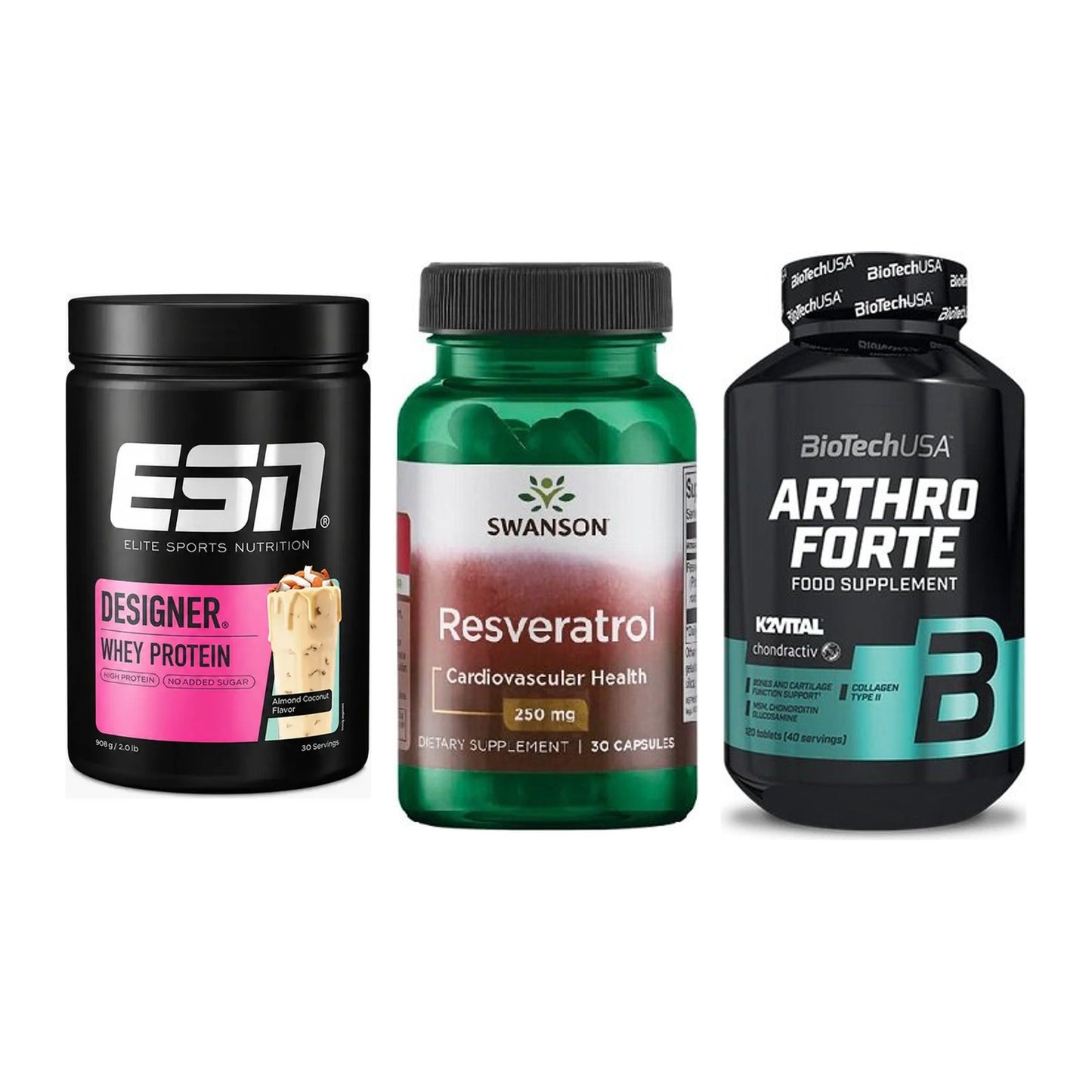 Regenerations-Set: ESN Designer + Swanson Resvera + BioTech Arthro – alle enthaltenen Artikel