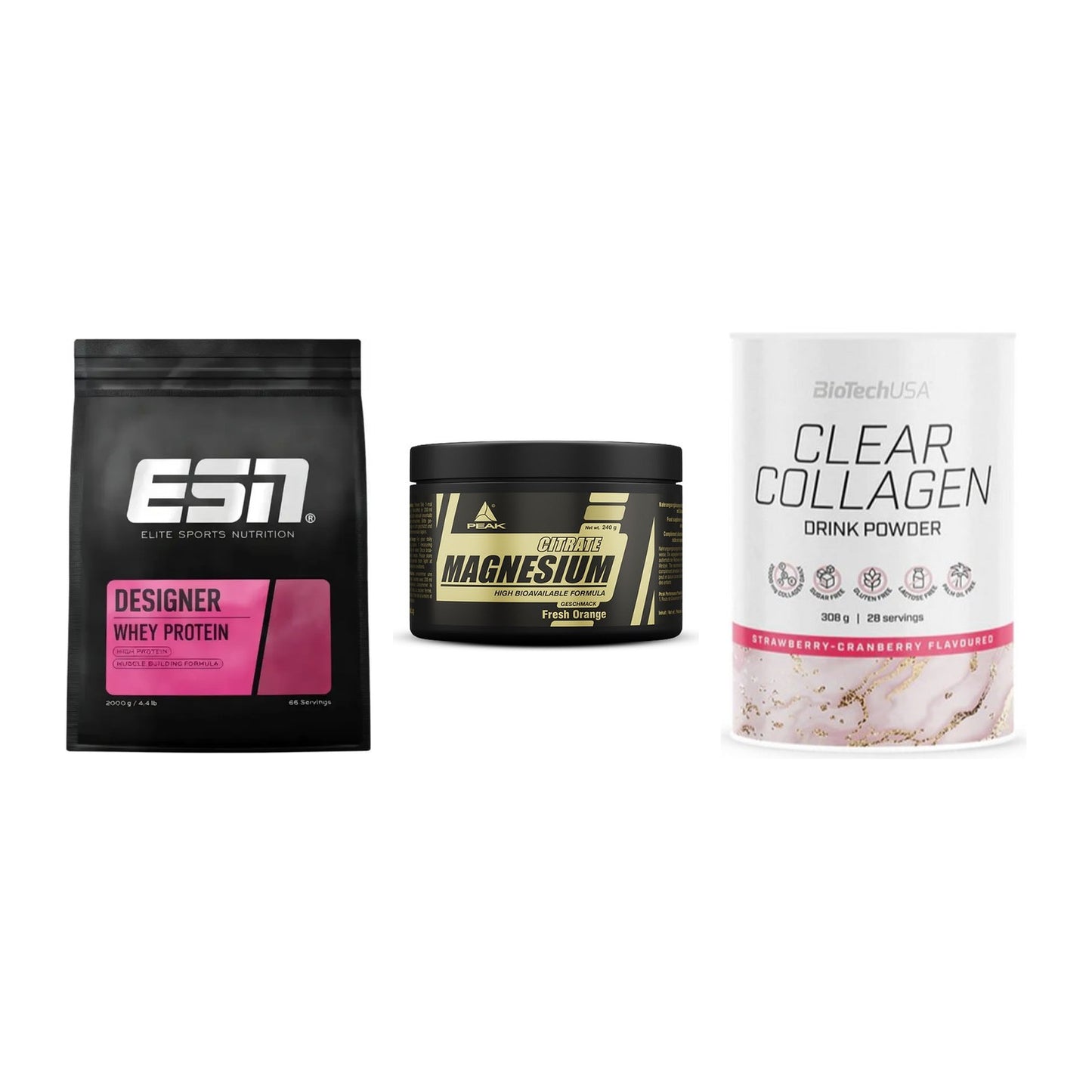 Regenerations-Set: ESN Designer + Peak Magnesium + BioTech Clear – alle enthaltenen Artikel