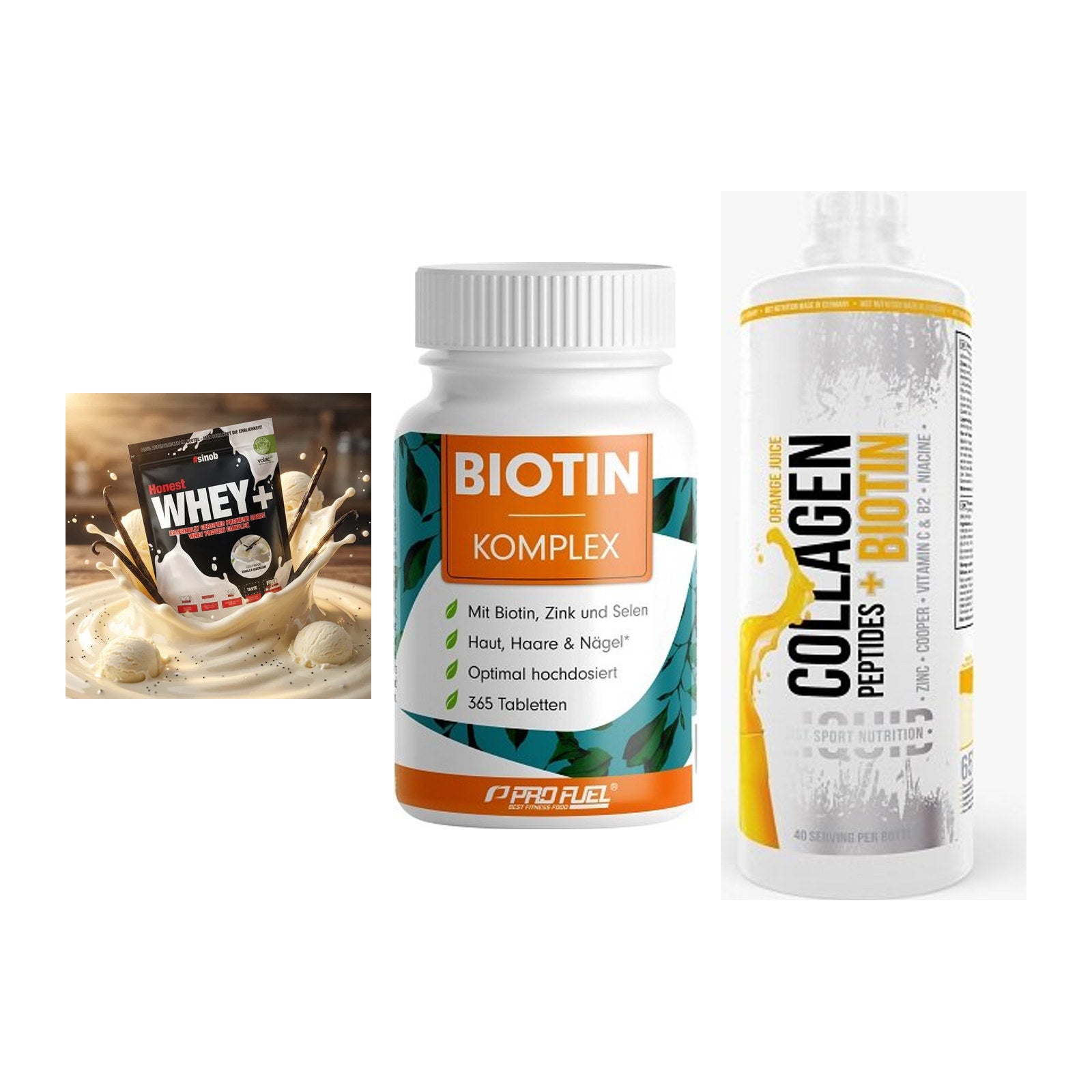 Regenerations-Set: Sinob Honest + ProFuel BIOTIN + MST Collagen – alle enthaltenen Artikel