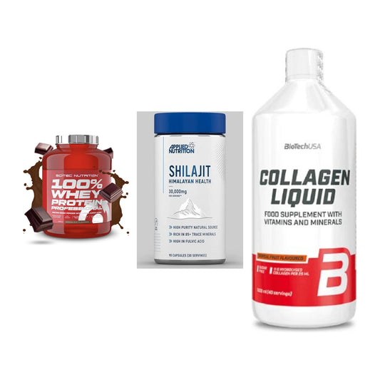 Regenerations-Set: Scitec 100% + Applied Nutriti + BioTech Collage – alle enthaltenen Artikel