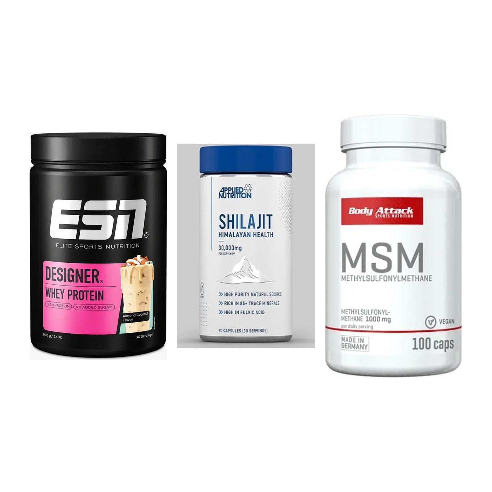 Regenerations-Set: ESN Designer + Applied Nutriti + Body Attack MSM – alle enthaltenen Artikel