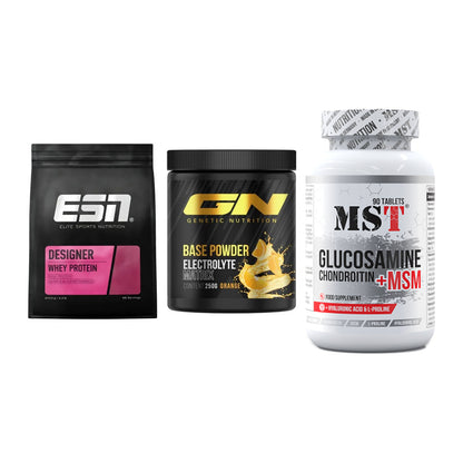 Regenerations-Set: ESN Designer + GN Base Powder + MST Glucosamine – alle enthaltenen Artikel
