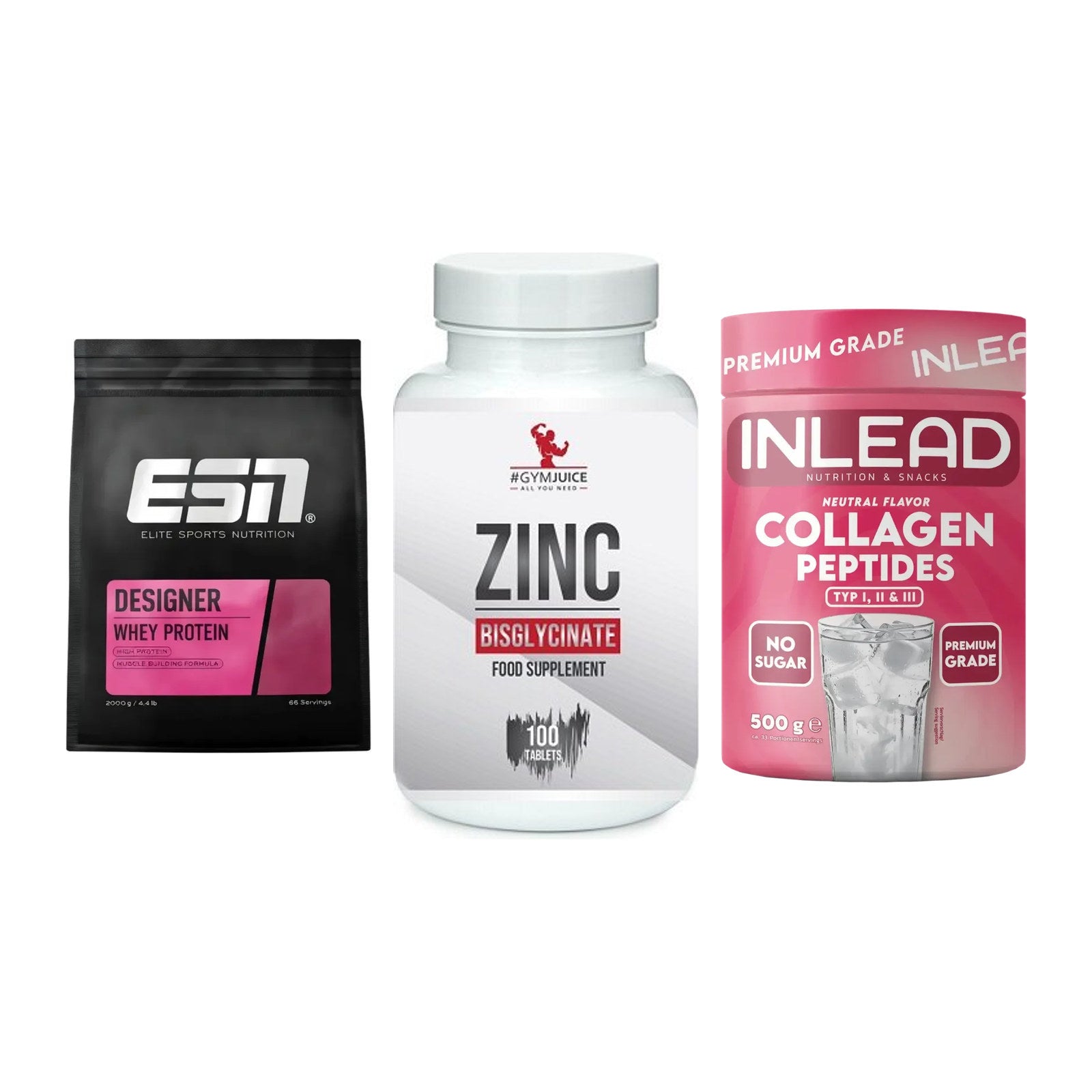 Regenerations-Set: ESN Designer + #GYMJUICE ZINC + INLEAD Collagen – alle enthaltenen Artikel