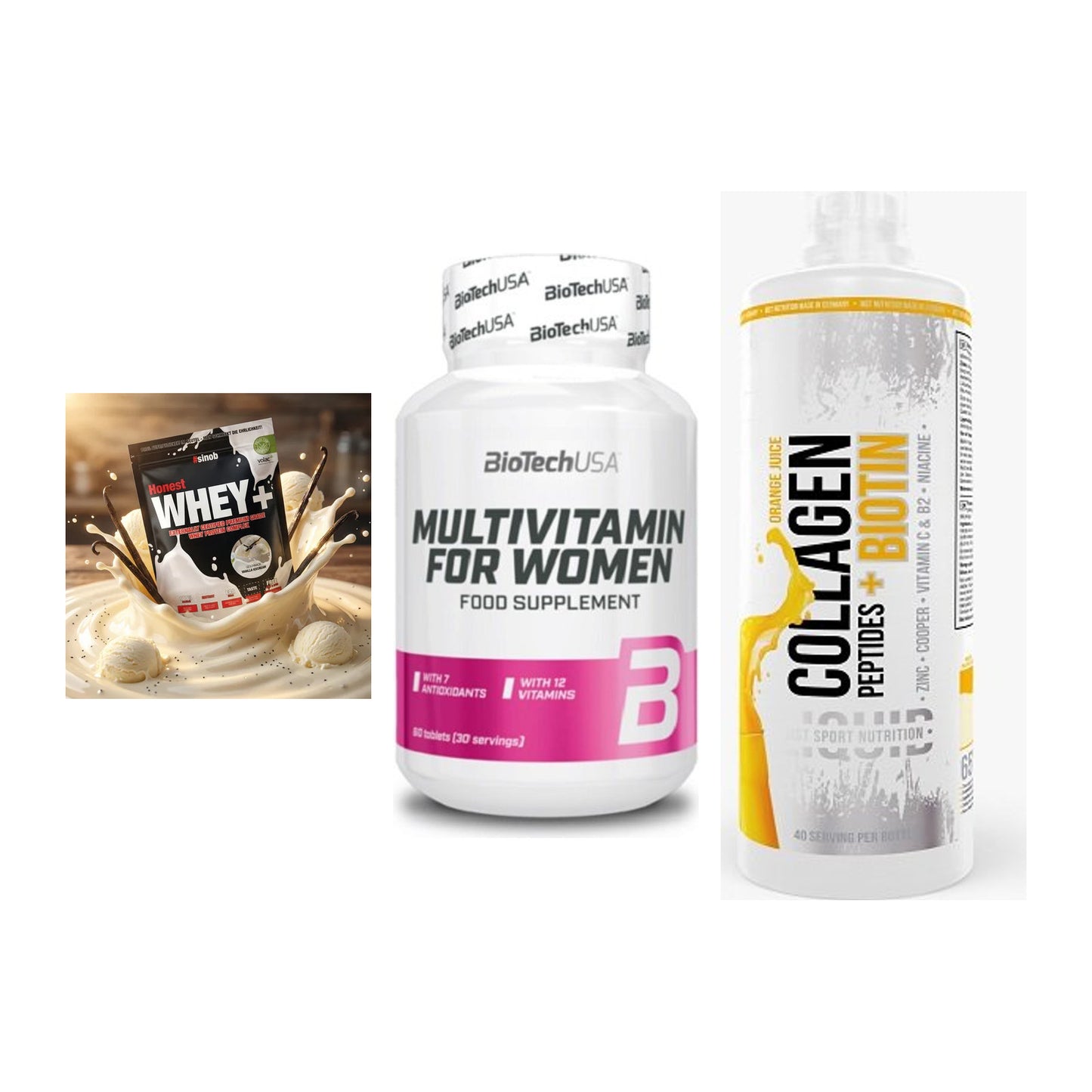 Regenerations-Set: Sinob Honest + BioTech Multivi + MST Collagen – alle enthaltenen Artikel