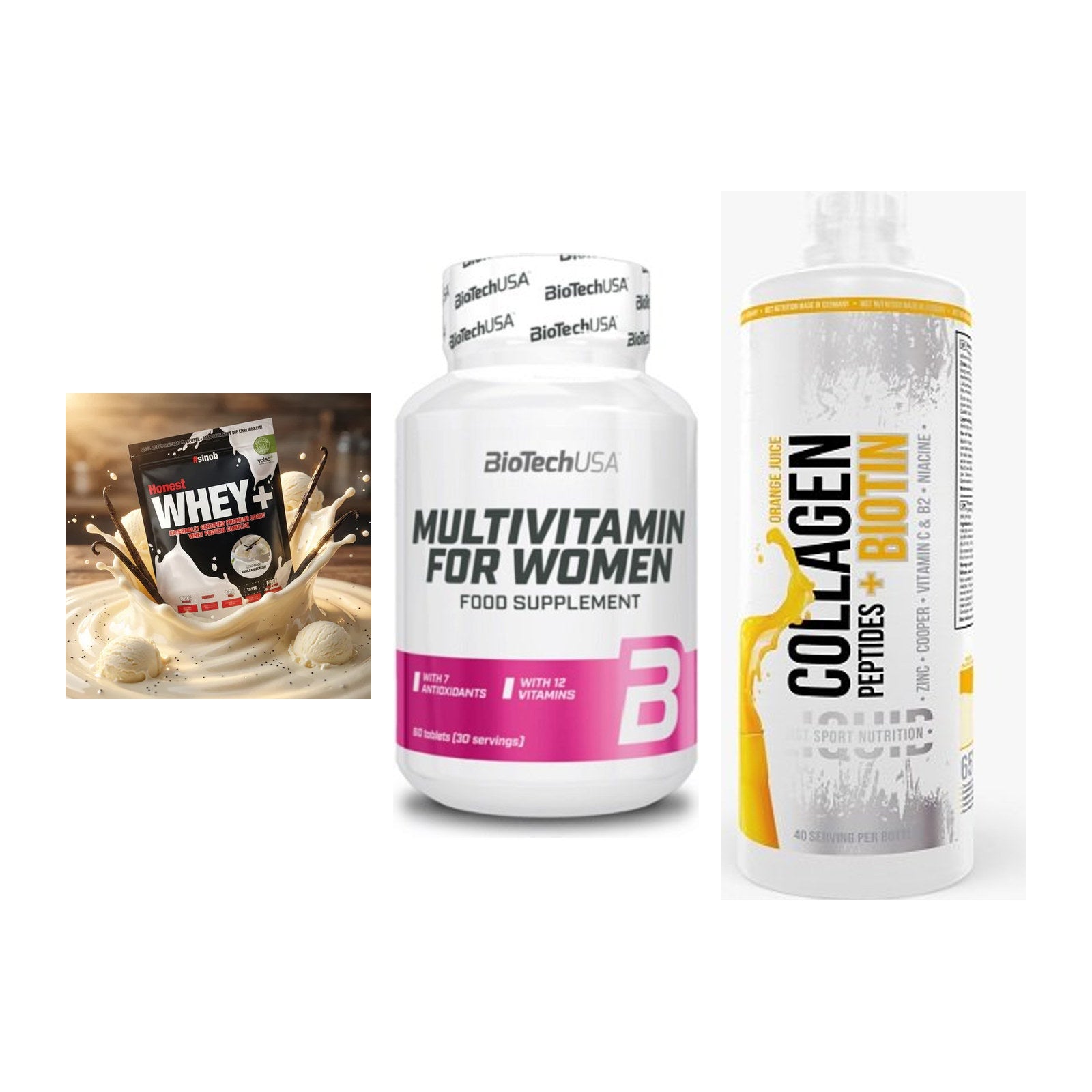 Regenerations-Set: Sinob Honest + BioTech Multivi + MST Collagen – alle enthaltenen Artikel